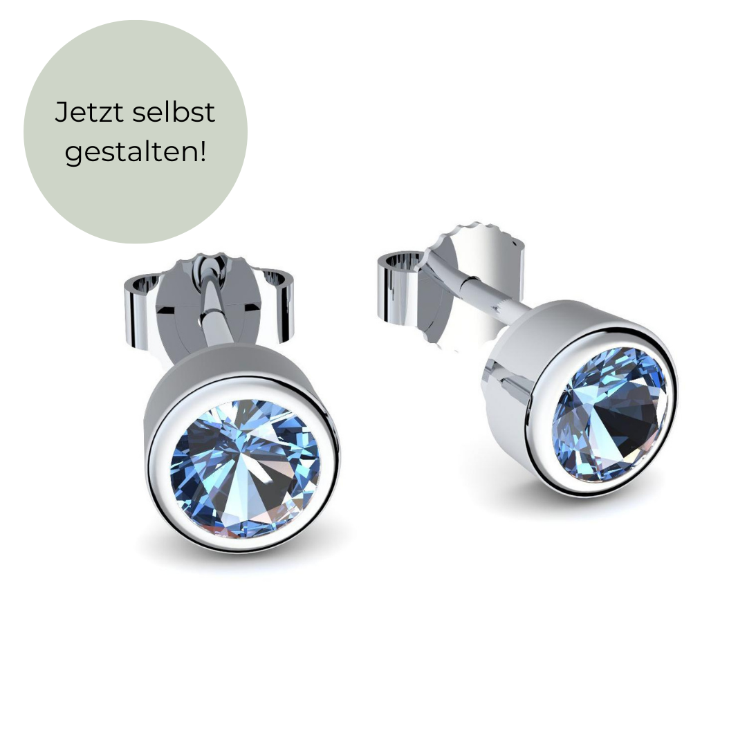 AMOONIC Ohrstecker "Whisper Love" Ohrringe mit 2 Steinen im Facettenschliff - Edelstein wählbar