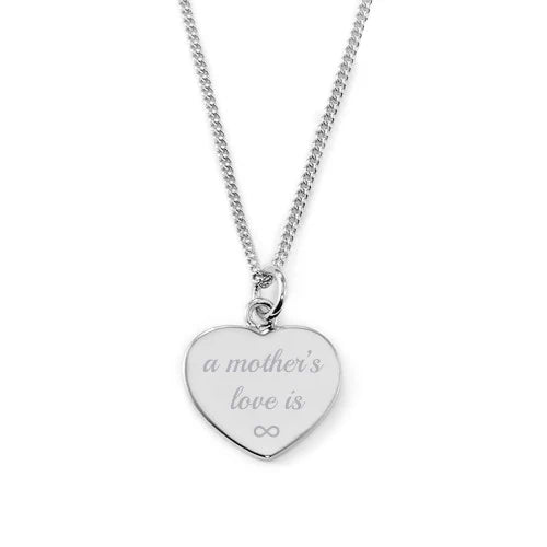 Gravierbare Herzkette "A mothers love is infinite"