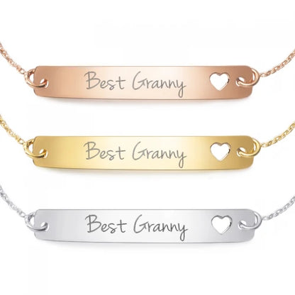 Armband mit Gravur "Best Granny" - 925 Sterlingsilber | gravierbar