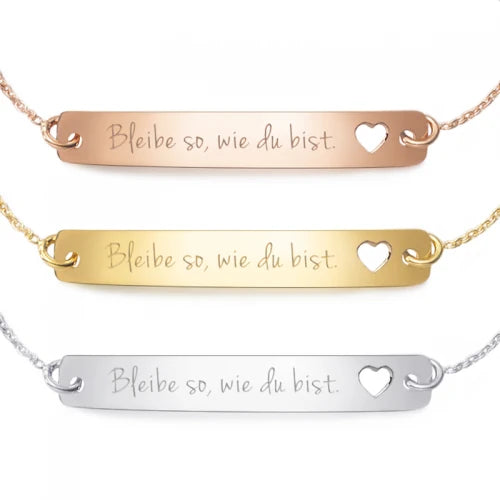 Armband mit Gravur "Bleibe so, wie du bist" - 925 Sterlingsilber