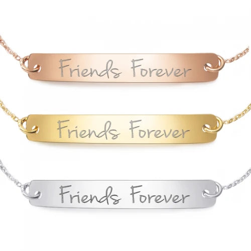 Armband mit Gravur "friends forever" - 925 Sterlingsilber | gravierbar