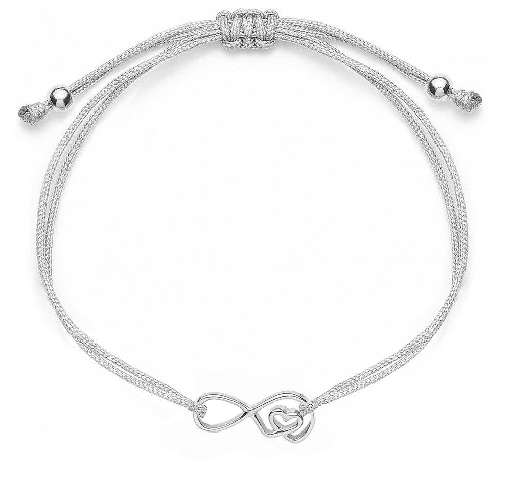 Muttertagsgeschenk - Stoffarmband "für immer Liebe" - 925 Sterlingsilber