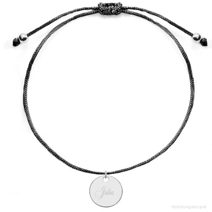 Armband mit runder Gravurplatte | individuell gravierbar