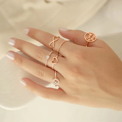 Ring Simple Love 925-Sterlingsilber-Rosegold vergoldet