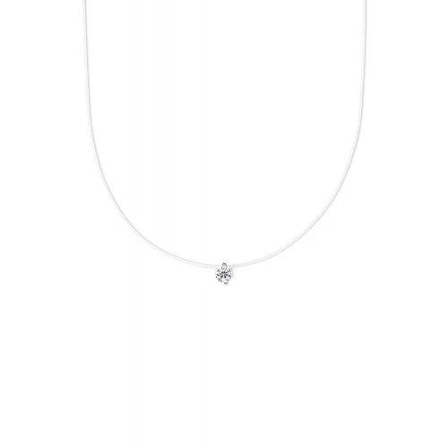 Choker Brilliance mit schwebendem Zirkoniastein - 925 Sterlingsilber