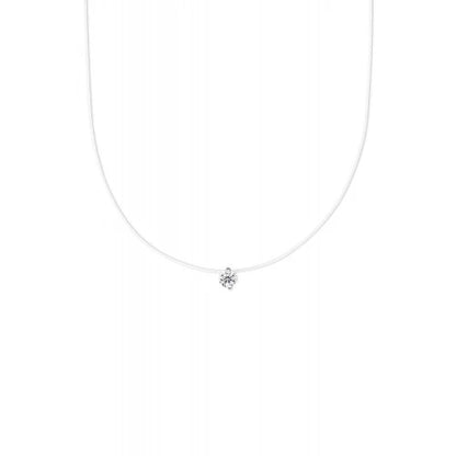 Choker Brilliance mit schwebendem Zirkoniastein - 925 Sterlingsilber