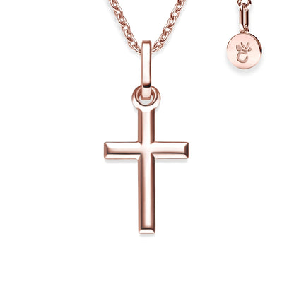 AMOONIC Kreuz Kette "Cross" Kreuzanhänger - Kinder-Schmuck (individuell anpassbare Halskettenlänge)