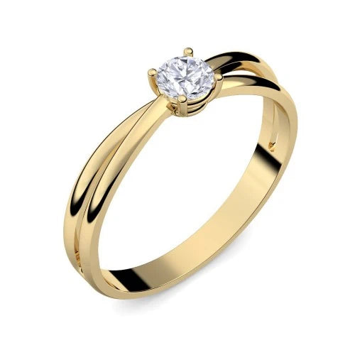 AMOONIC Echtgoldring "Delighted" Verlobungsring aus Echtgold 333 mit Zirkonia Stein