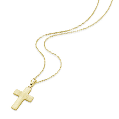 AMOONIC Kreuz Kette "Faith" schlichter gravierbarer Kreuzanhänger - Kinder-Schmuck (individuell anpassbare Halskettenlänge)