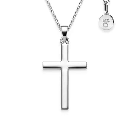 AMOONIC Kreuz Kette "Honesty" individuell gravierbarer Kreuzanhänger - Kinder-Schmuck (individuell anpassbare Halskettenlänge)