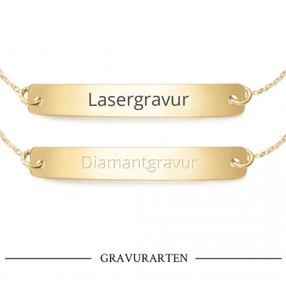 Armband mit Gravurplatte - individuell gravierbar | 925 Sterlingsilber