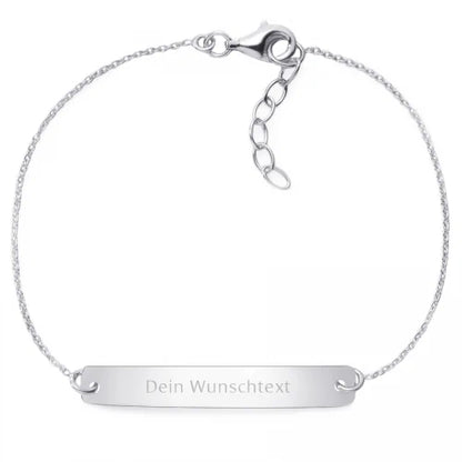 Armband mit Gravurplatte - individuell gravierbar | 925 Sterlingsilber