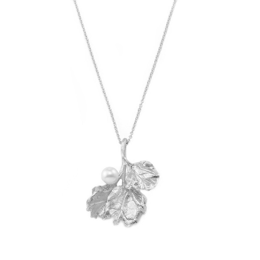 Halskette Leaf and Pearl - 925 Sterlingsilber