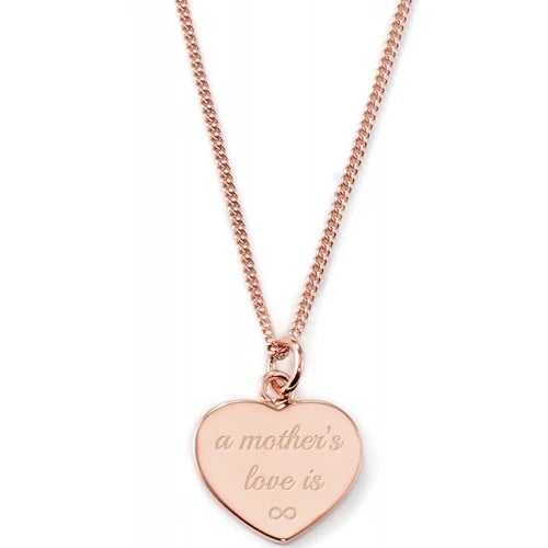 Gravierbare Herzkette "A mothers love is infinite"