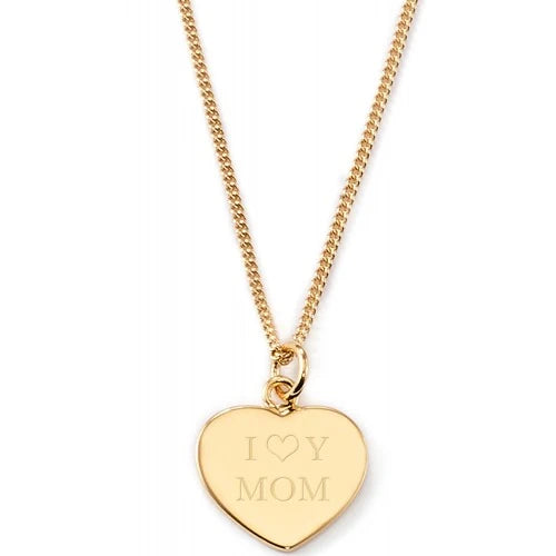 Gravierbare Herzkette "ILY MOM"