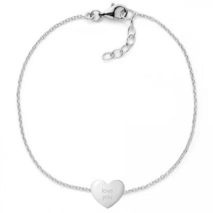 Herzarmband mit Gravur "Love You" | 925 Sterlingsilber