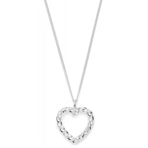 Twisted Heart mit Zirkonia - 925 Sterlingsilber