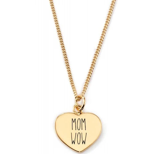 Gravierbare Herzkette "MOM WOW"