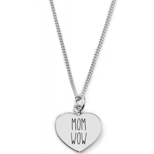 Gravierbare Herzkette "MOM WOW"