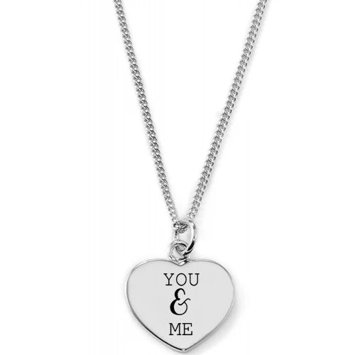 Gravierbare Herzkette You and Me