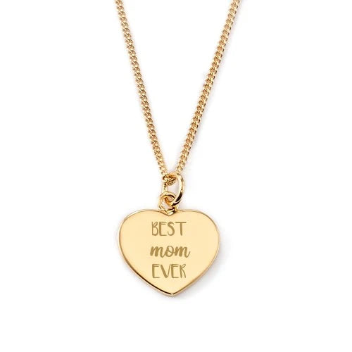 Gravierbare Herzkette "Best mom ever"