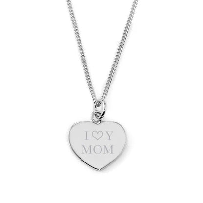 Gravierbare Herzkette "ILY MOM"