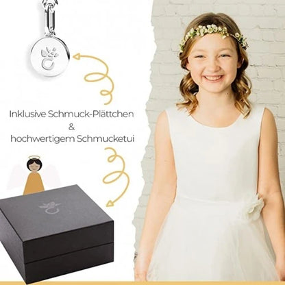 AMOONIC Kreuz Kette "Receive" Kreuzanhänger mit Zirkonia Stein - Kinder-Schmuck (individuell anpassbare Halskettenlänge)