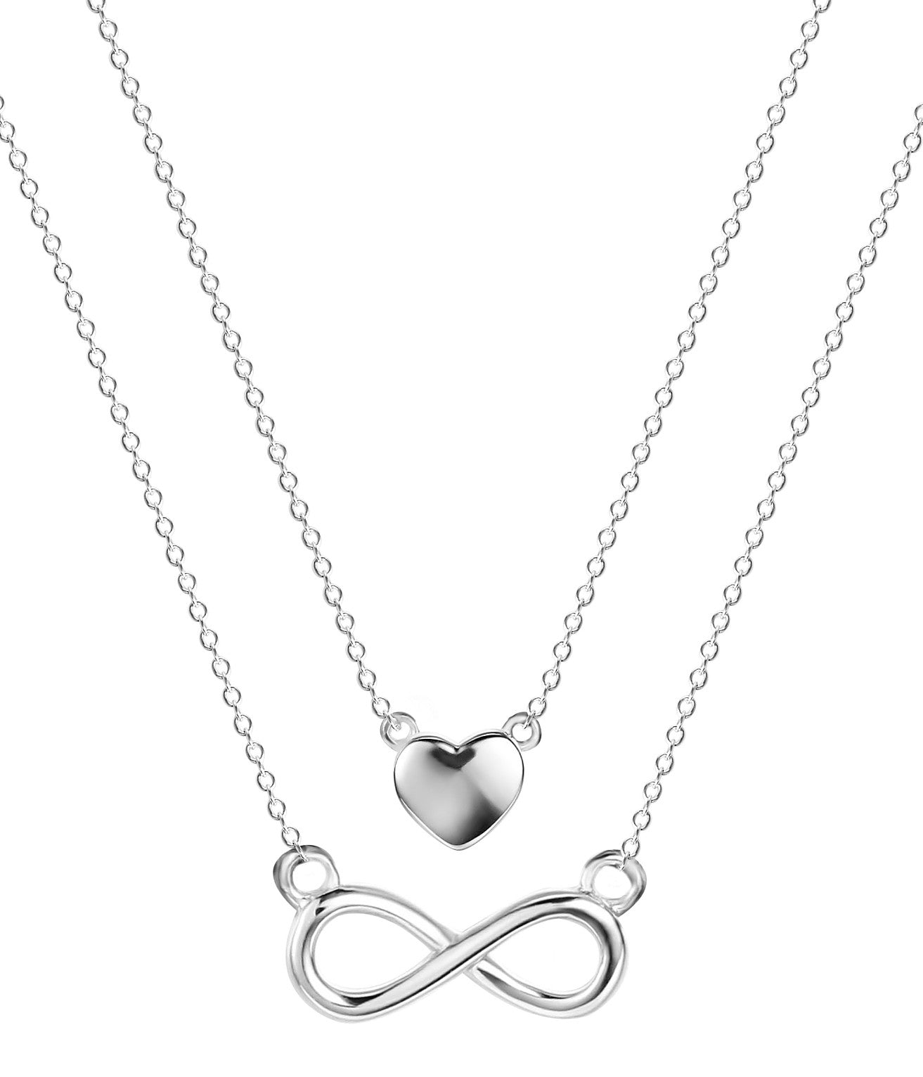 Halskette Double Chain Infinity-Love - 925 Sterlingsilber