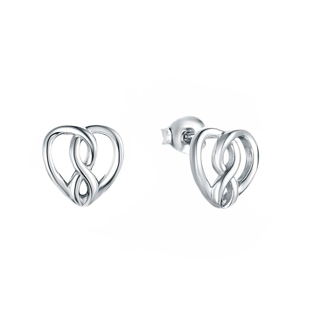 Infinity Herz Ohrringe - 925 Sterlingsilber