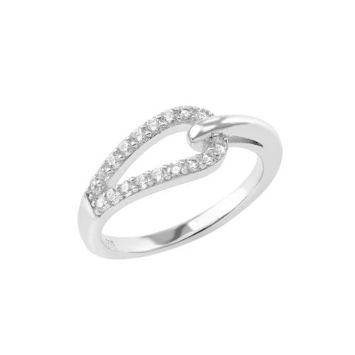 Ring Loop mit Zirkonia - 925 Sterlingsilber