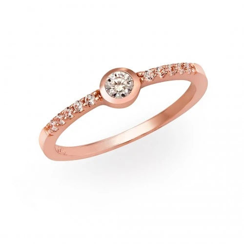 Ring Simple Love 925-Sterlingsilber-Rosegold vergoldet