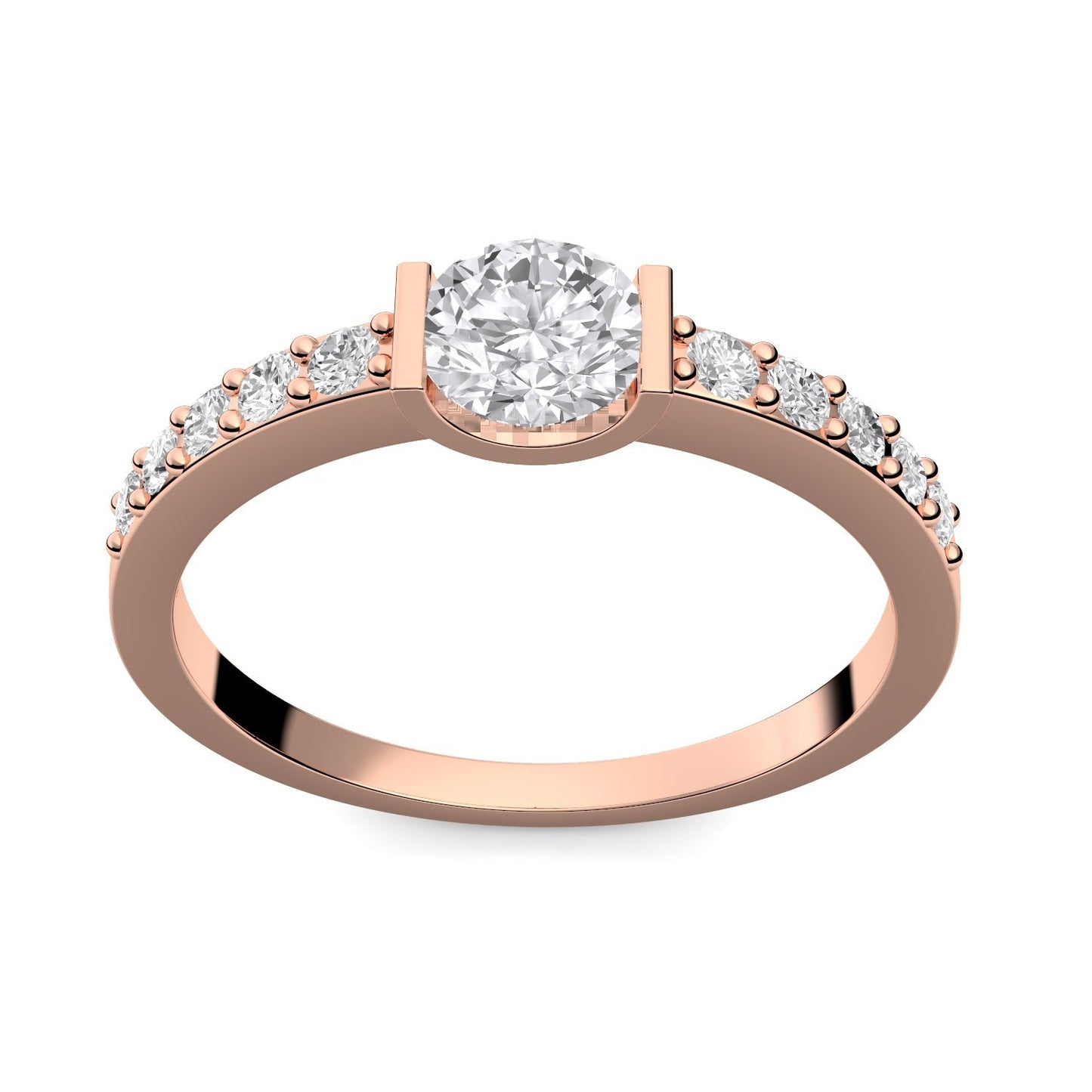 AMOONIC Verlobungsring "Charming Beauty" Ring mit 11 Zirkoniasteinen