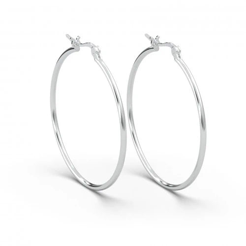 AMOONIC Hoops Creolen "Ella" 50 mm Kreolen mit stabilen Gelenkverschluss - Medium