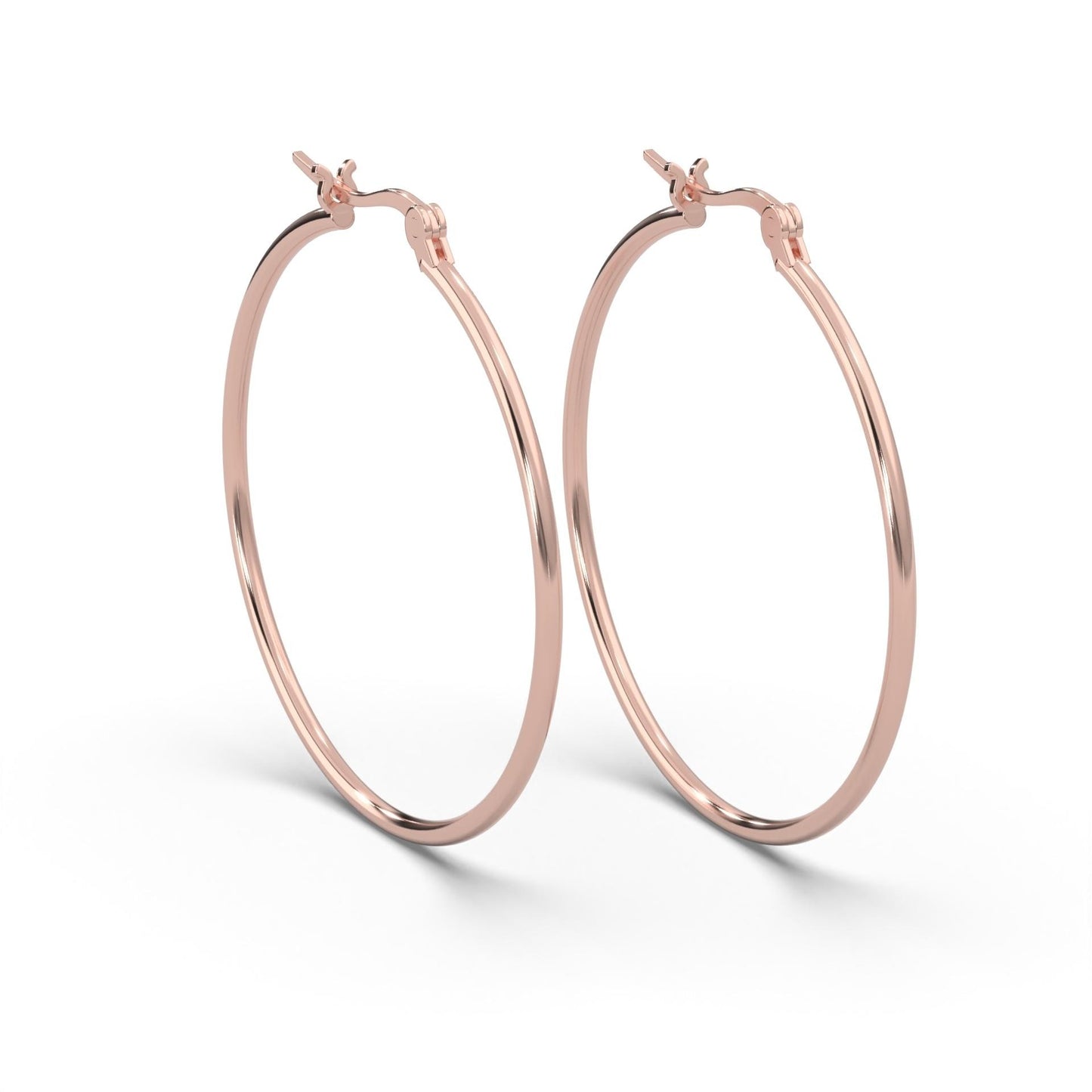 AMOONIC Hoops Creolen "Ella" 50 mm Kreolen mit stabilen Gelenkverschluss - Medium