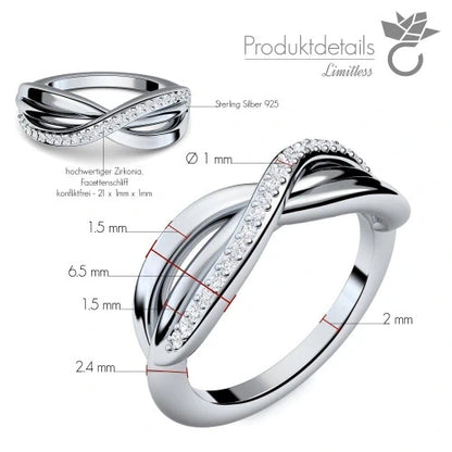 AMOONIC Verlobungsring "Limitless" funkelnder Ring mit 21 Zirkonia Steinen