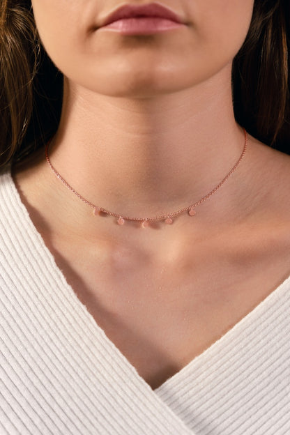 Choker Multi Disc 925 Sterlingsilber Rosegold vergoldet