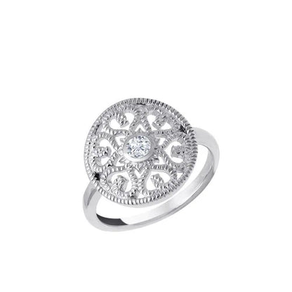 Ring Ornament mit Zirkonia - 925 Sterlingsilber