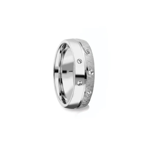 AMOONIC Eheringe "Lovestory" Paarringe (Ring-Set) mit 5 Zirkonia Steinen